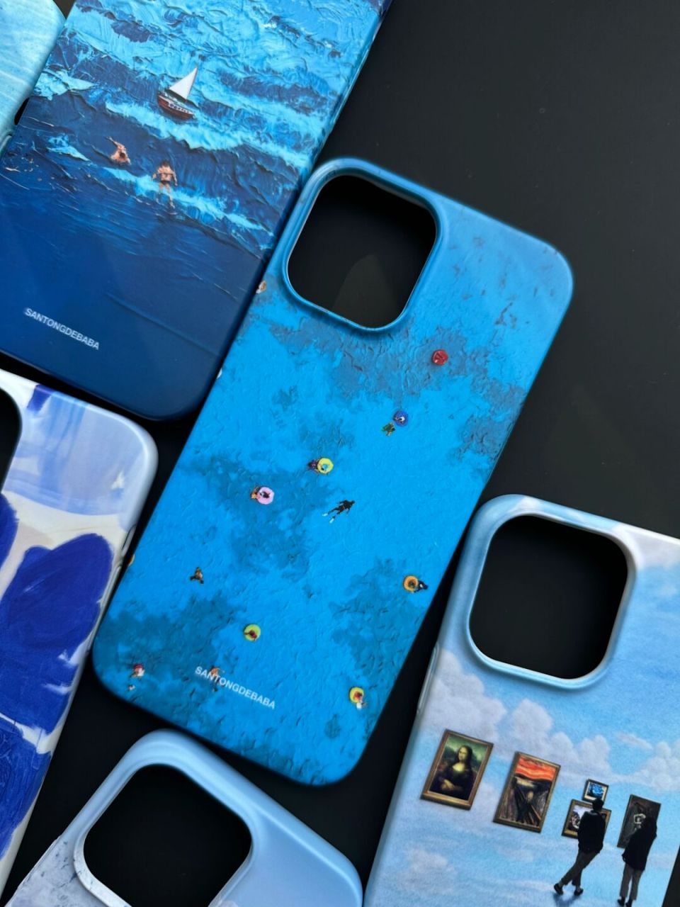 蓝色系手机壳合集  以下是蓝色系手机壳的合集:  复古海报风格冰淇淋