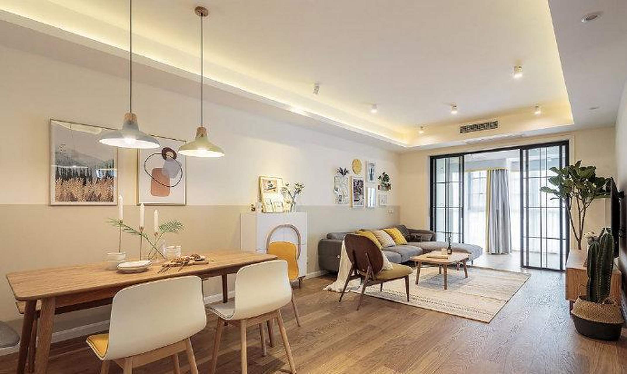 简约北欧风三居室装修案例,温馨的暖色调让人心安[樱花]  你喜欢这样