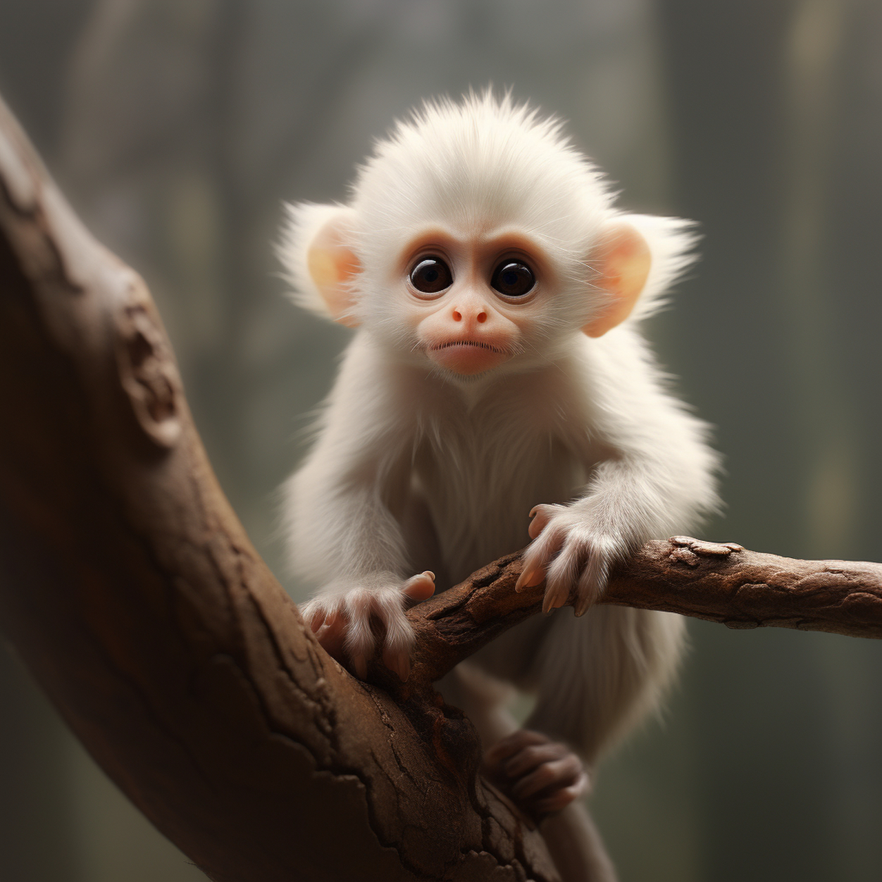 白猴:美丽而智慧的小精灵  白猴生活在亚洲的森林和山地地区,体长可达