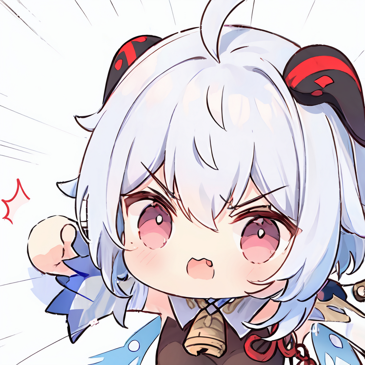 甘雨小宝贝 吃我一拳  表情包