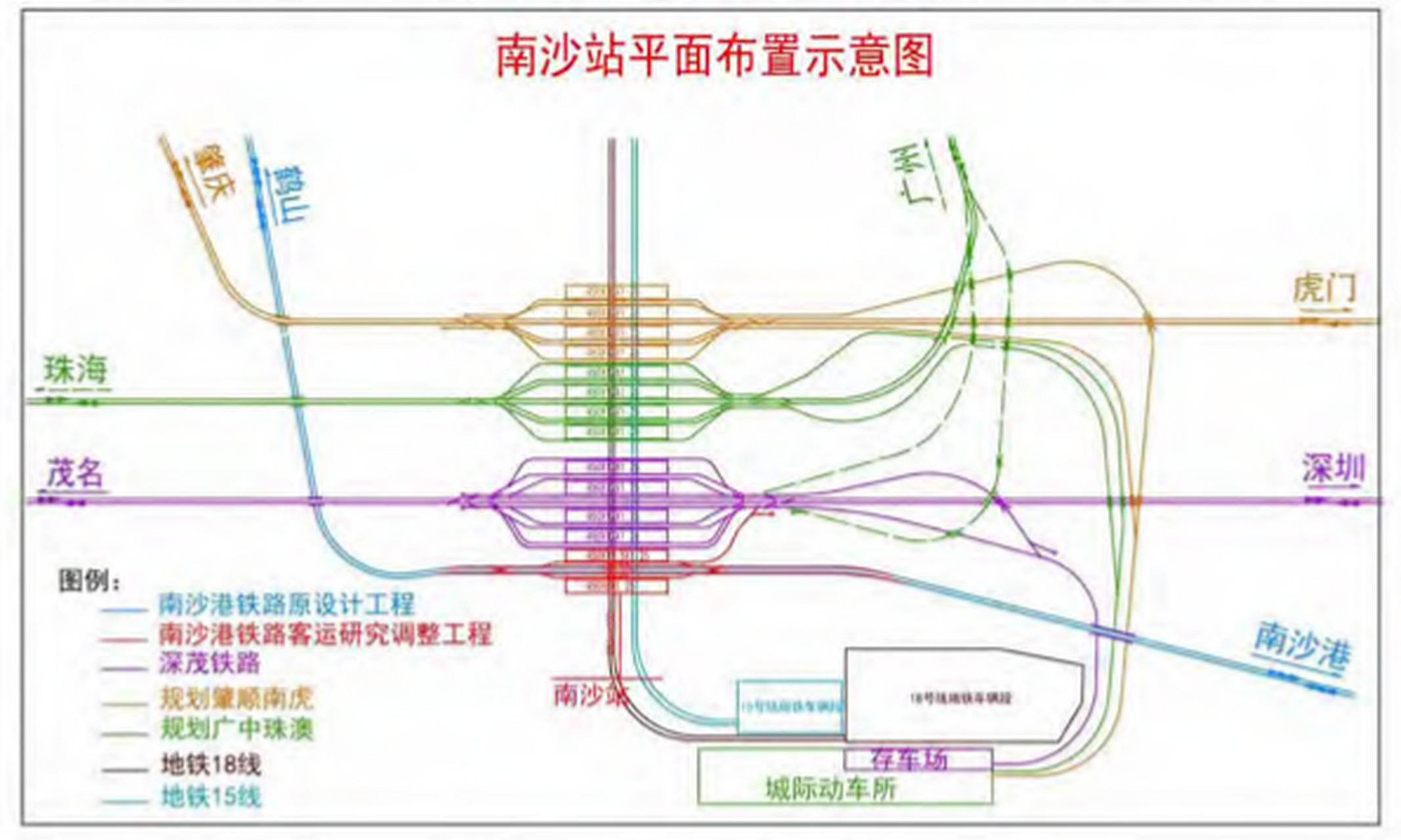 南沙港铁路站点图图片