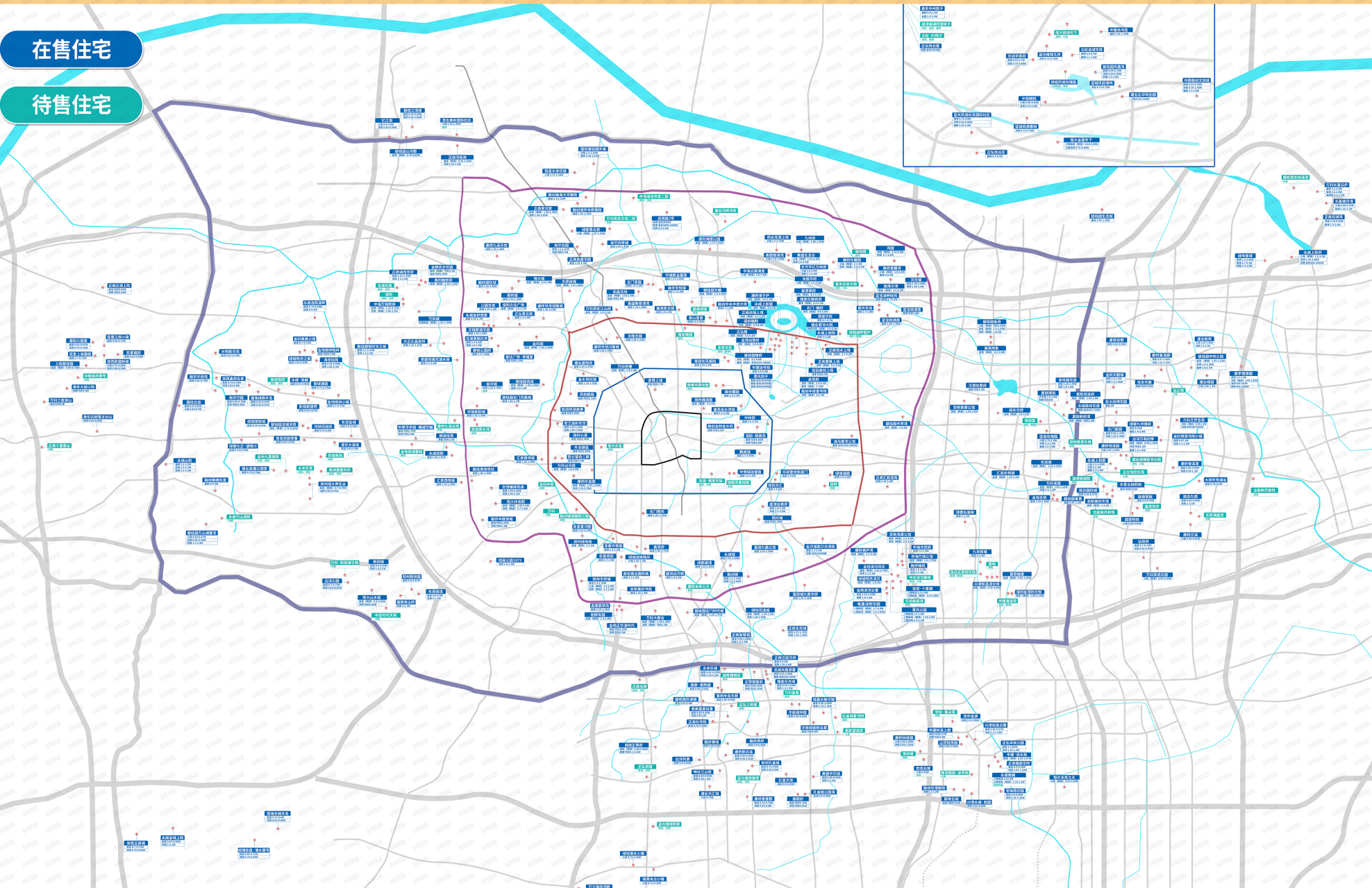 2020年10月最新东哥版郑州楼市地图,需要高清完整版请私信留言.