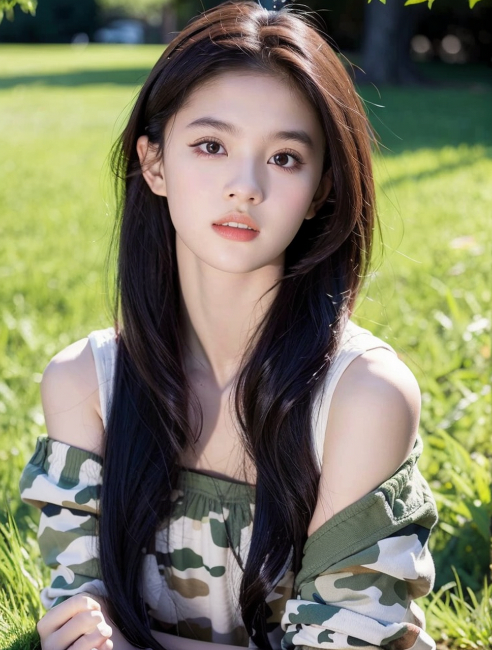 迷彩服美少女人像摄影#迷彩服# #清纯美少女# #养眼美女