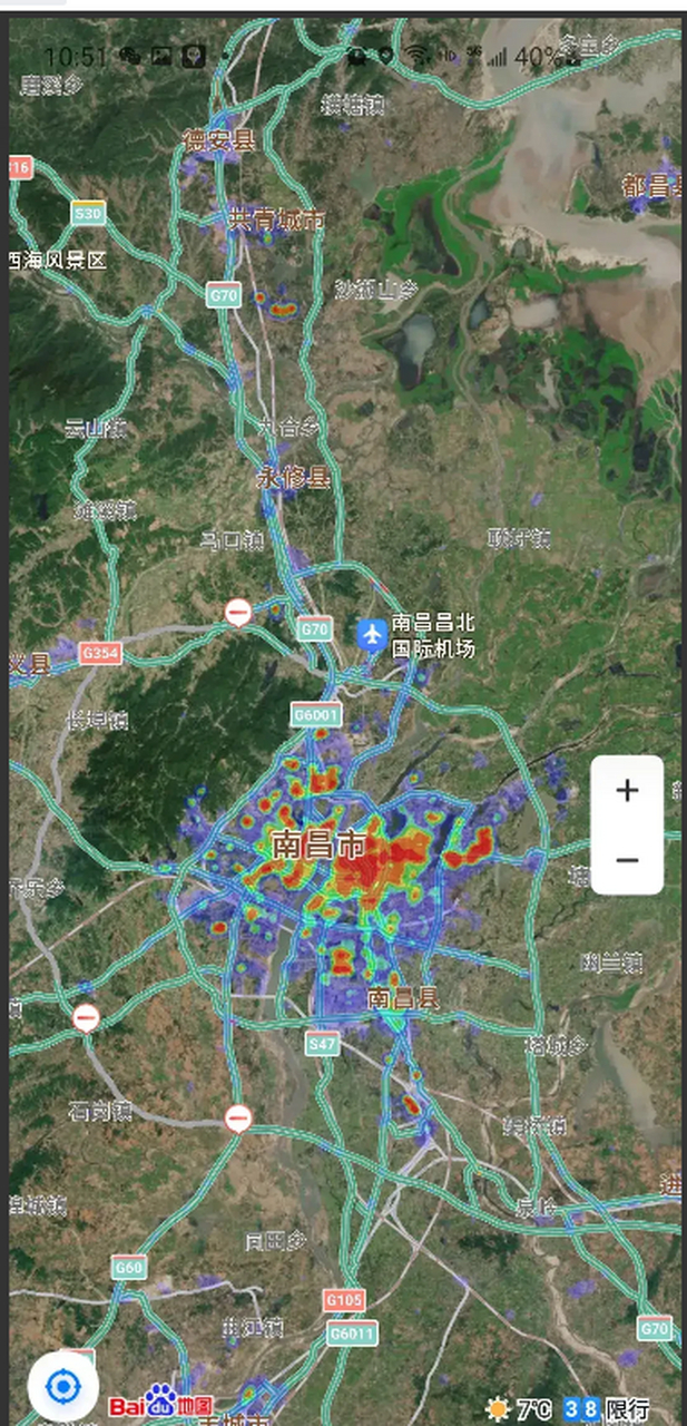 由于合肥市的常住人口比南昌市多了300来万,所以热力图看起来要阂一