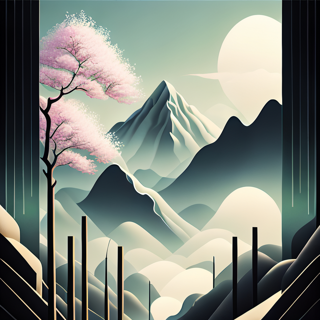 #百度ai绘图黑科技#壁纸,微视图,古风绘画,中国风,描绘古诗词,古典美.