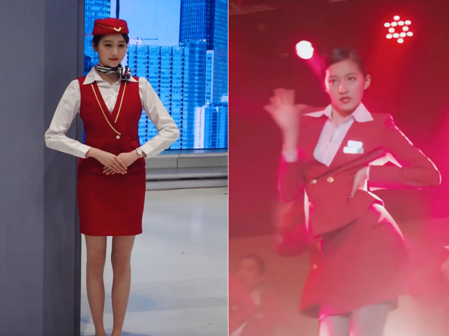 关晓彤又穿空姐制服了#