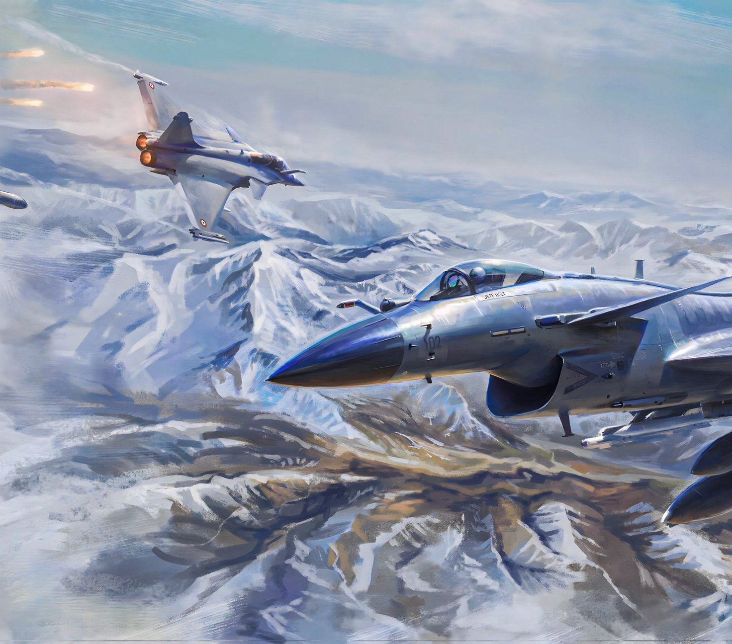 中国艺术家jeff holy创作了一幅艺术作品,描绘了一架巴空军j