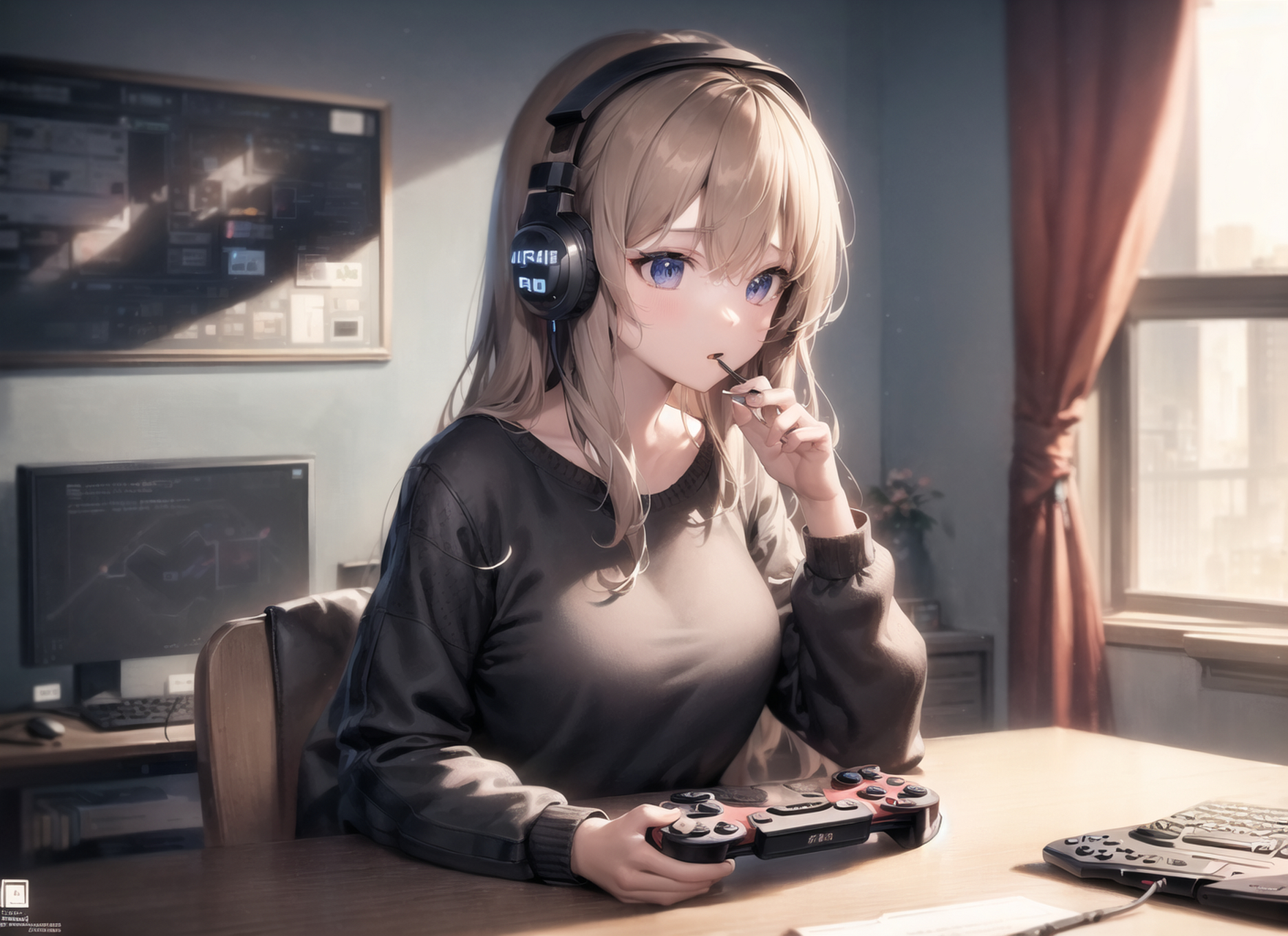 二次元电竞少女,装备十足啊[嘿哈] #二次元