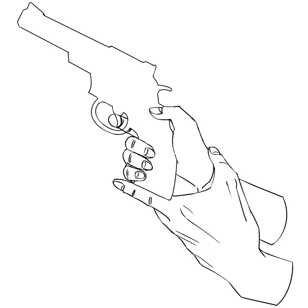 67手部持枪线稿