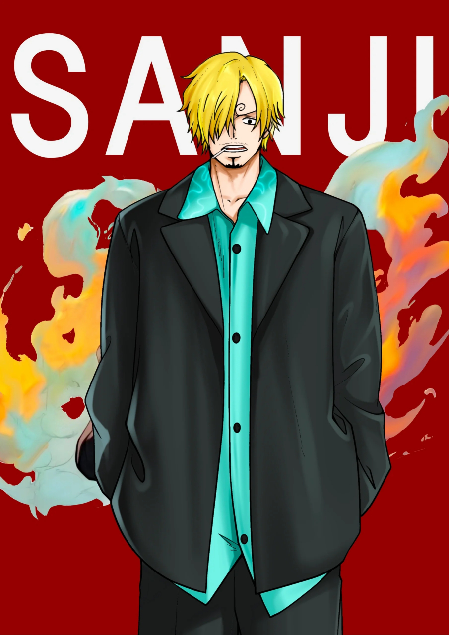 画一个西装系列草帽海贼团