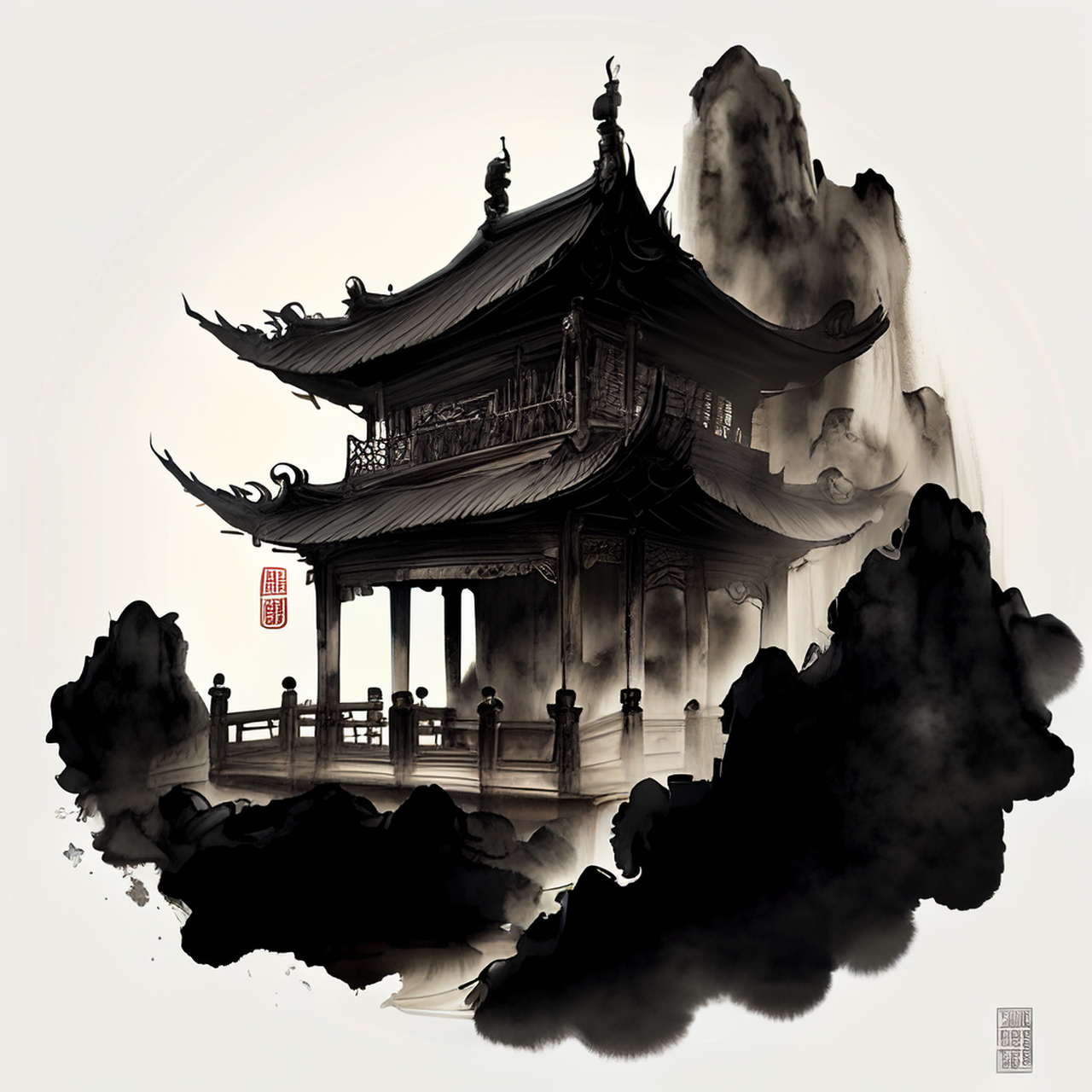 百度ai绘图黑科技#壁纸,微视图,古风绘画,中国风,描绘古诗词,古典美.
