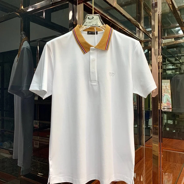 葆蝶家polo衫,简单大方 干净利落剪裁 高端商务休闲翻领短袖t恤衫