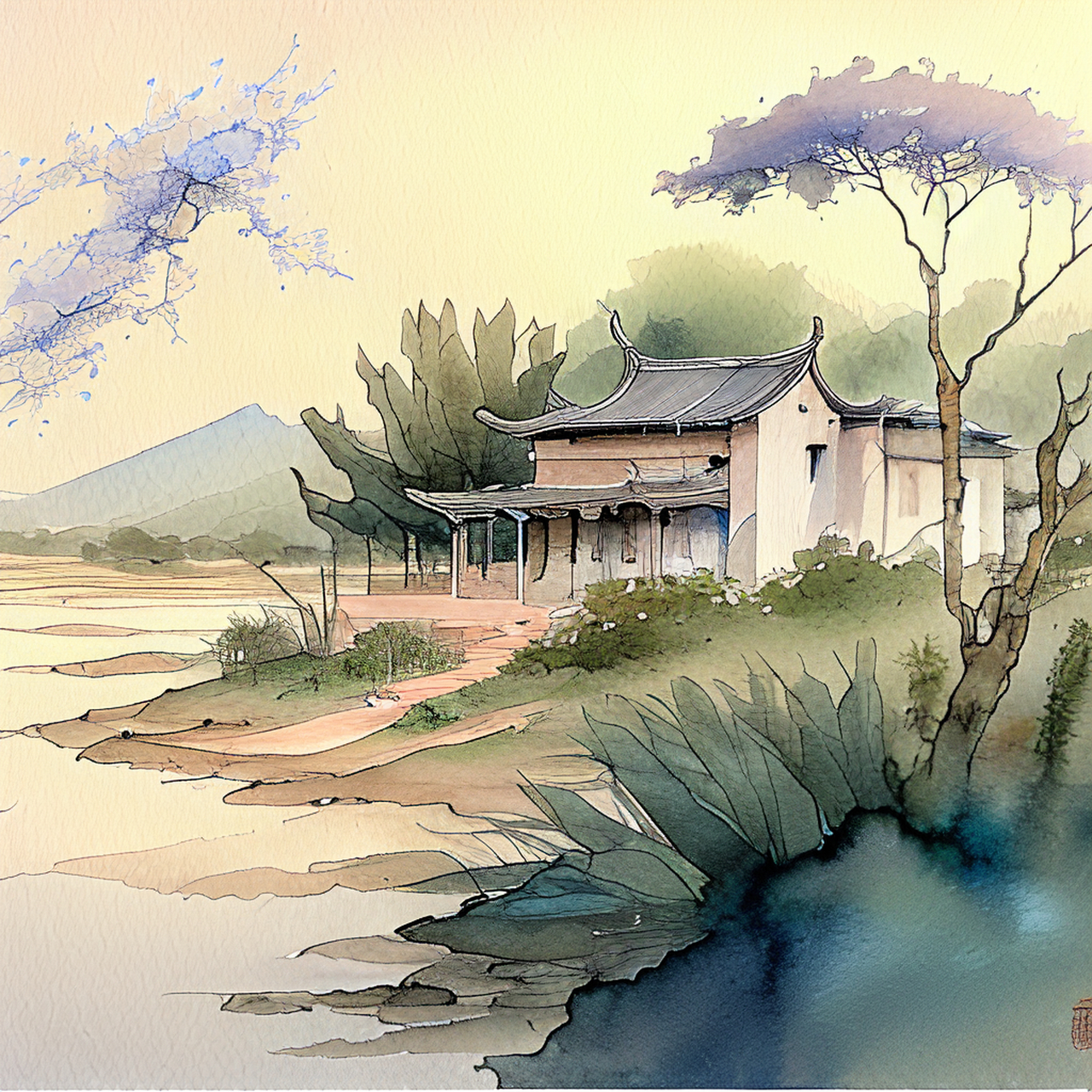 百度ai绘图黑科技#壁纸,微视图,古风绘画,中国风,描绘古诗词,古典美.