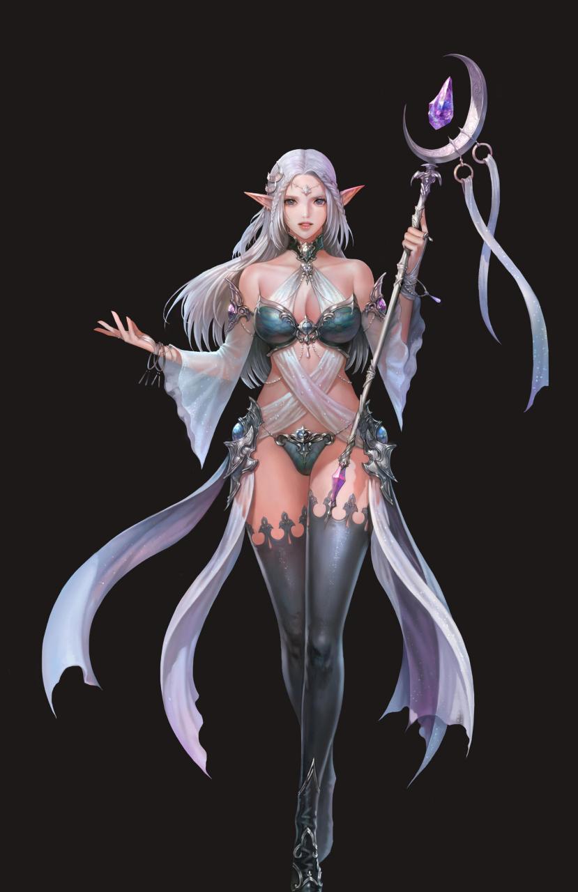 英姿飒爽精致漂亮的人物立绘,韩国概念艺术家美女插画师 nessi 原画cg