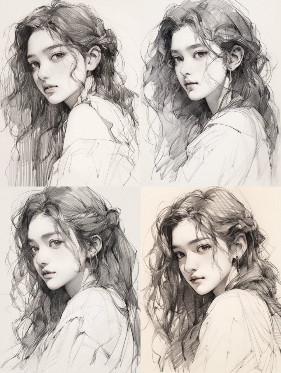 咒语分享:人像素描素材  可供借鉴,可供参考.