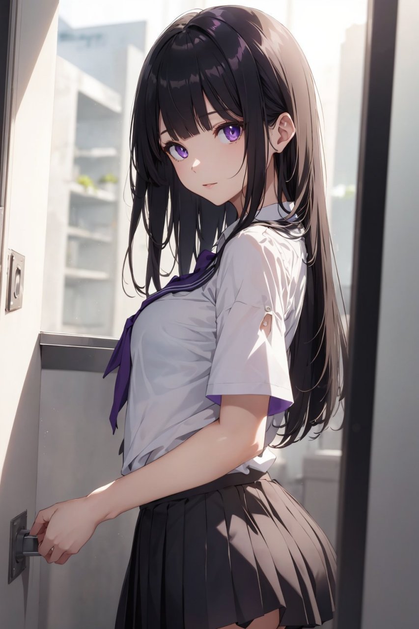 ai绘画# 黑发jk少女[色]