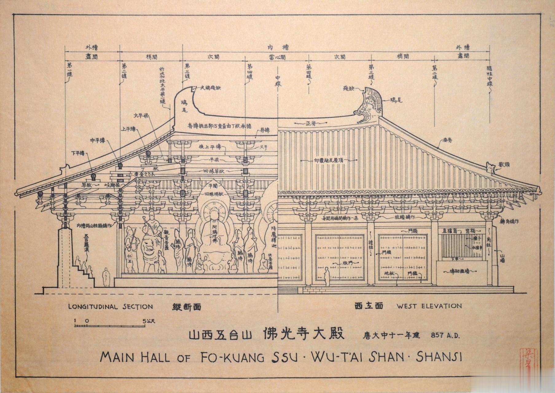 梁思成手绘中国古代建筑图