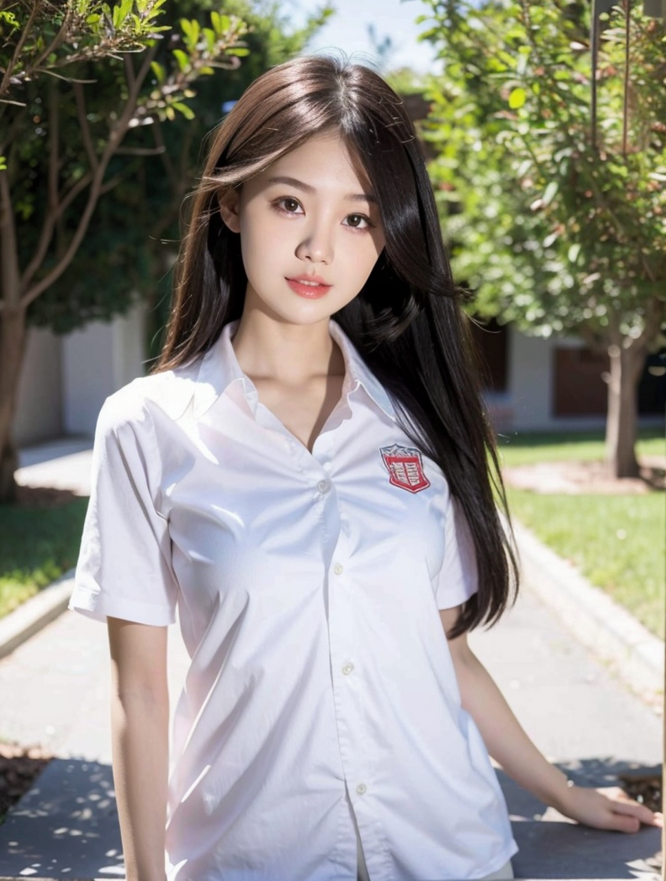 校园里,青春美少女写真艺术照#青春美少女# #养眼美女# #清纯甜美