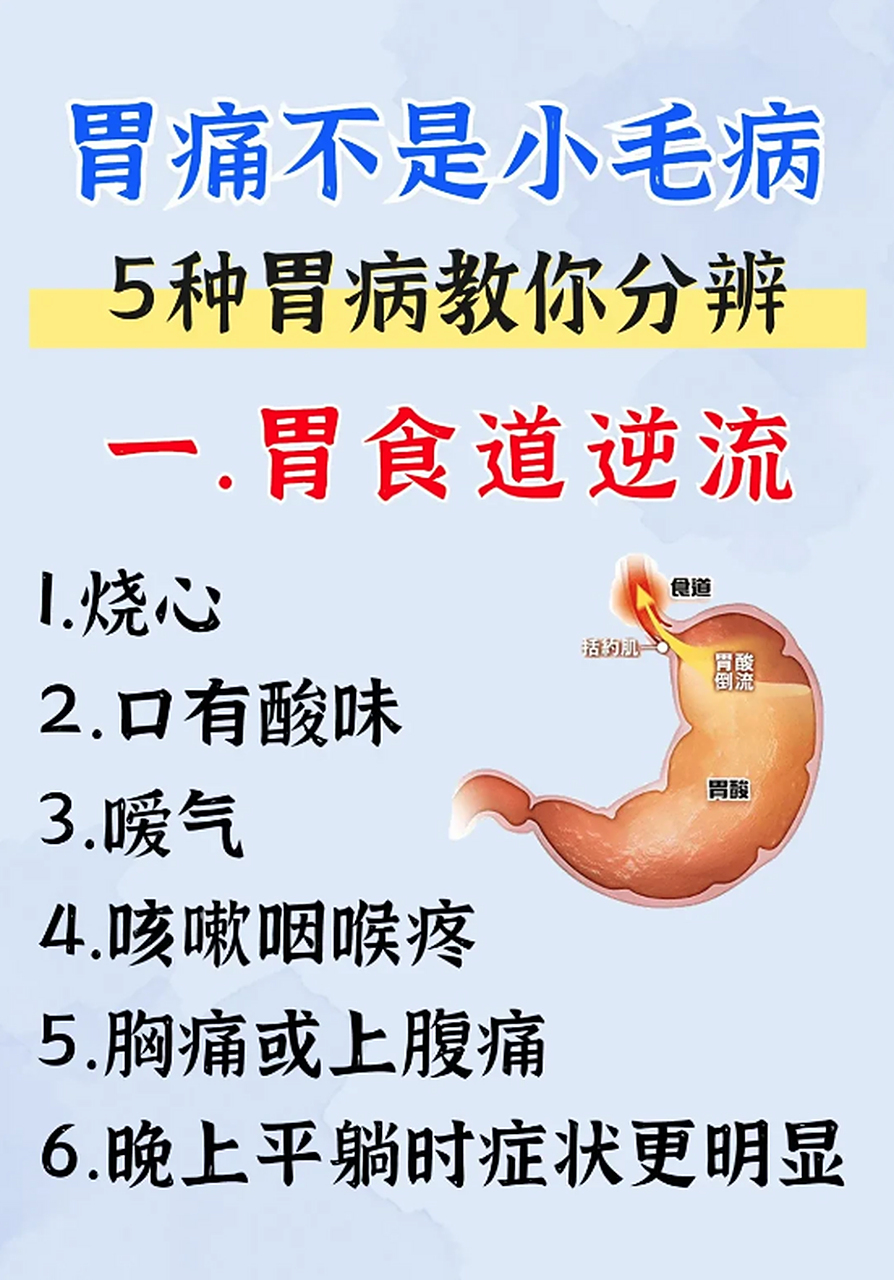 胃疼不是小毛病,五种胃病教分辨