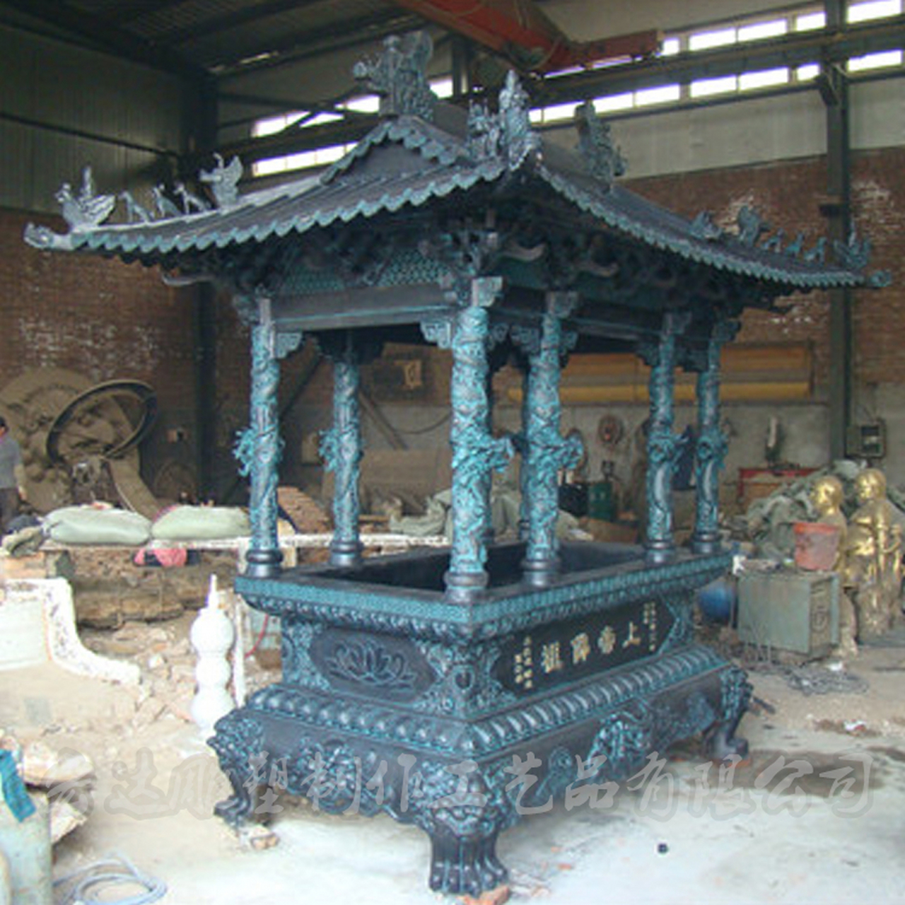 景观寺庙烧香铜香炉 铸铁香炉摆件 黄铜香炉款式铸造 古香炉雕塑