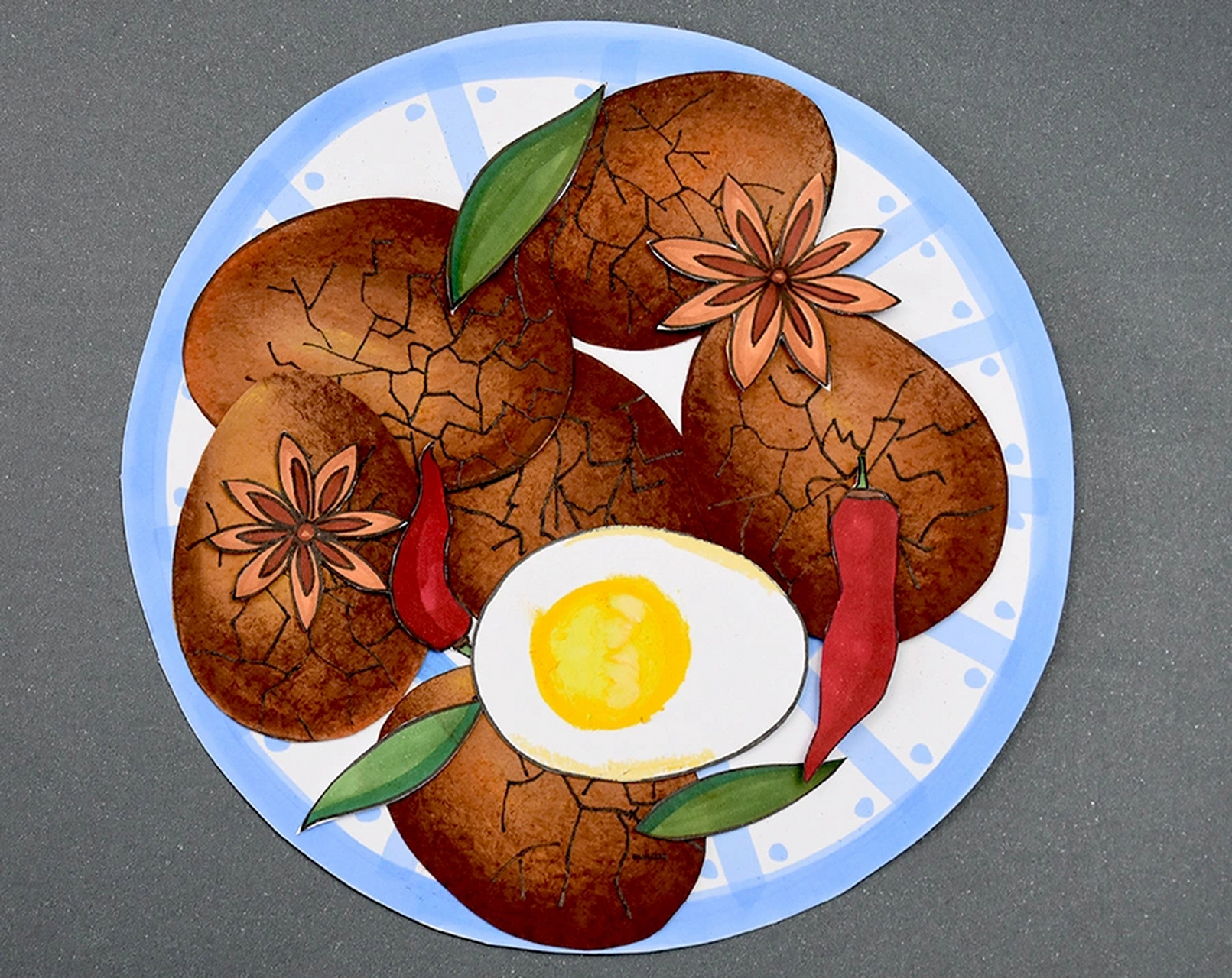 儿童画教学,一碟茶叶蛋 1.