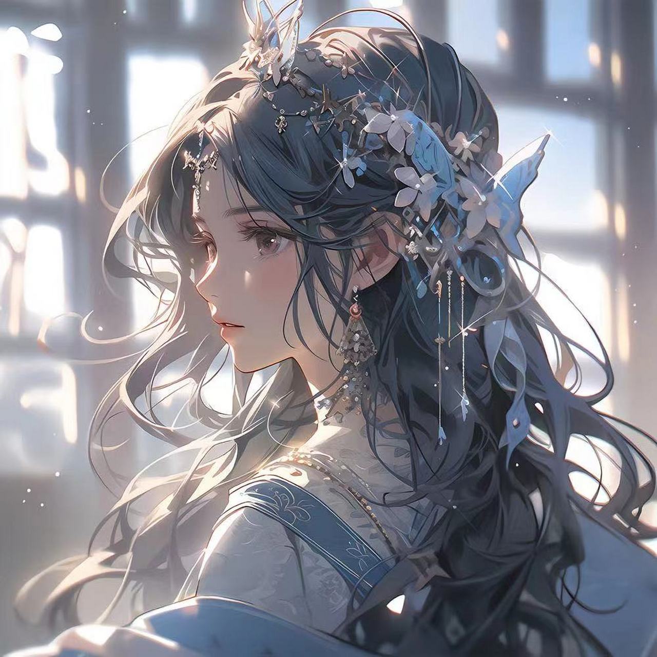 国风冷艳美女头像:归来却怪丹青手,入眼平生几曾有 #古风插画# #ai