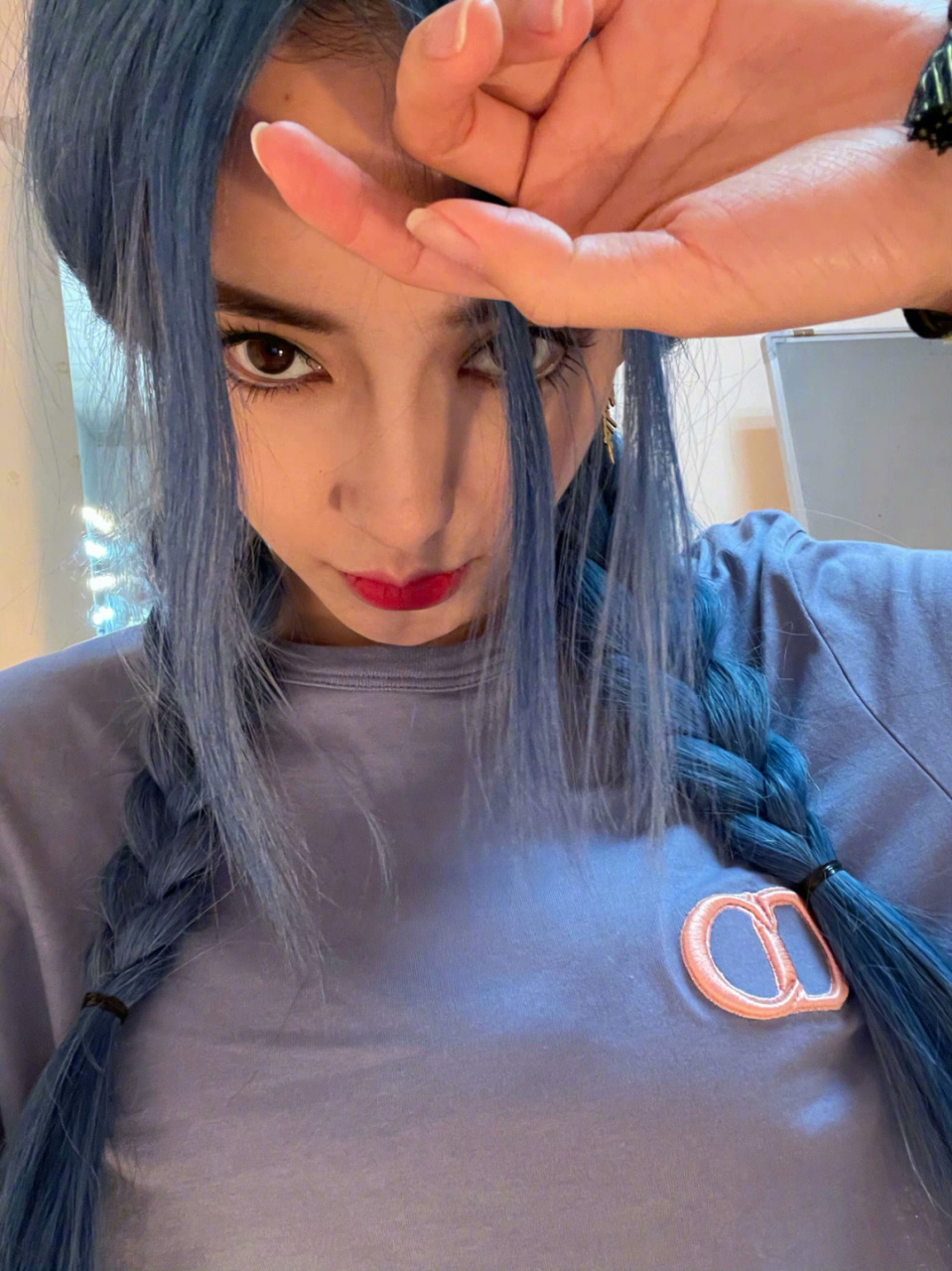 蓝色系 angelababy  哇超美的蓝色头发心动