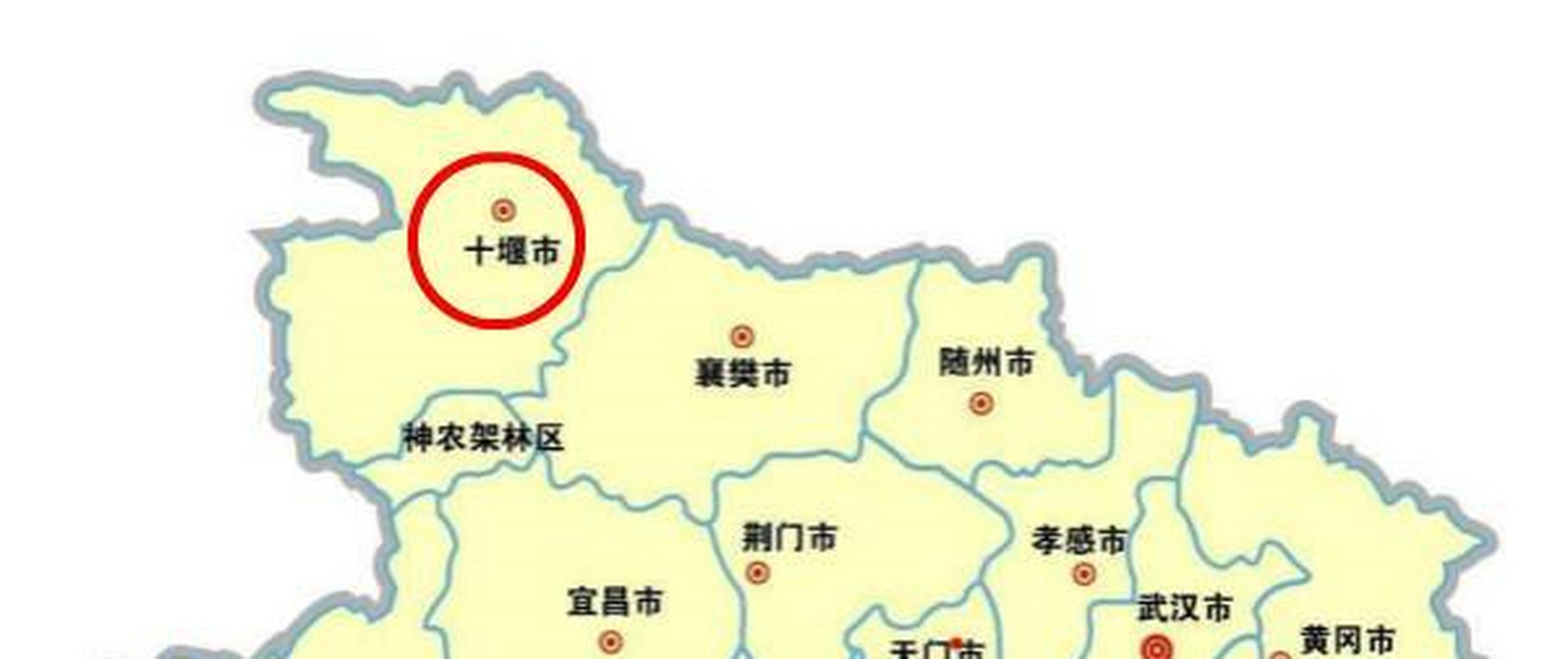 湖北省地图(图片来源网络 十堰,位于湖北省西北部,与鄂,豫,陕,渝四