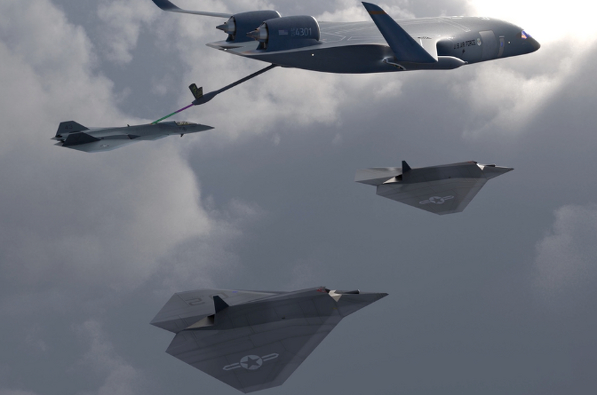 美军新型隐身加油机呼之欲出,混合翼机身设计,航程更远自重更轻 近日