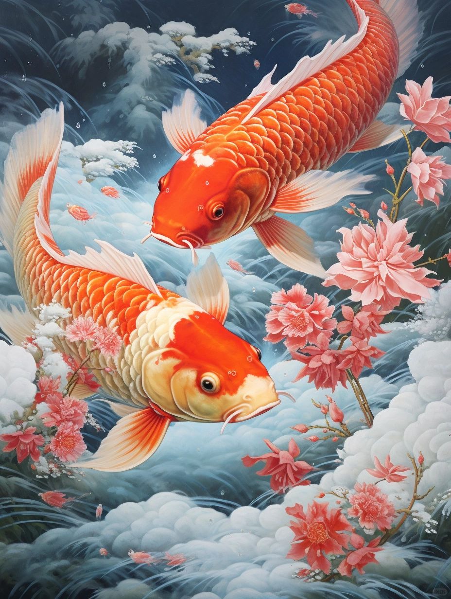 在新年期间,鲤鱼更是成为年画和春联的常见图案,寓意着繁荣,富贵和