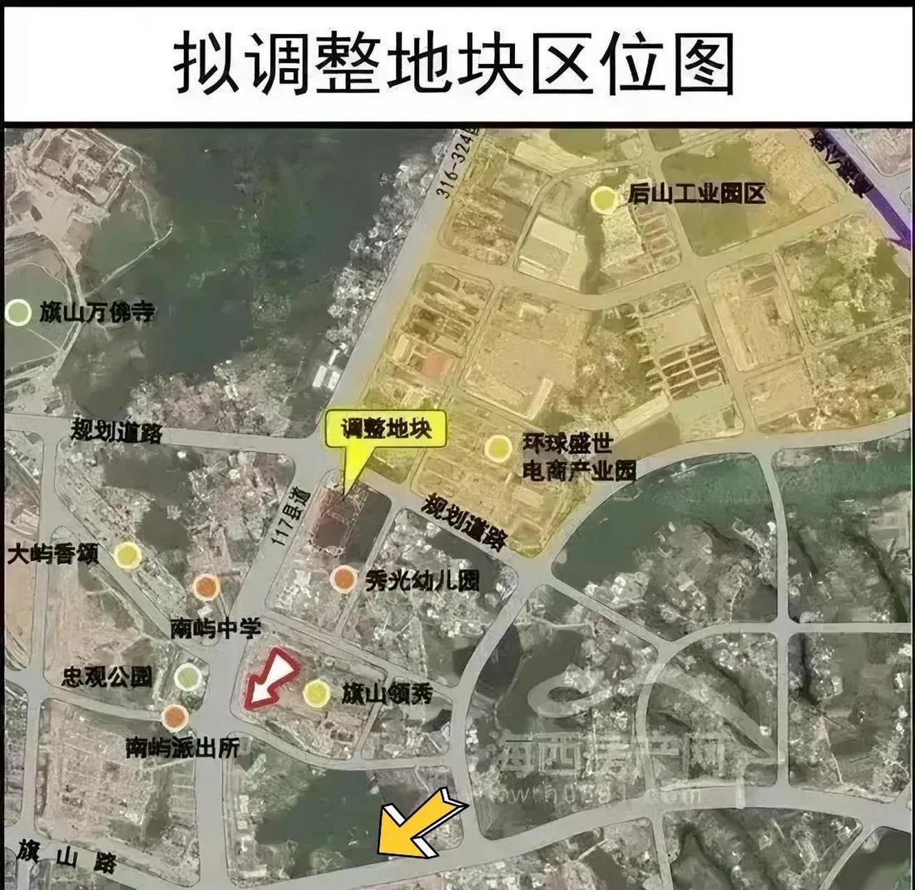 福州高新区南屿旗山路口通往福耀科大的规划路,需在小山丘中间开条道