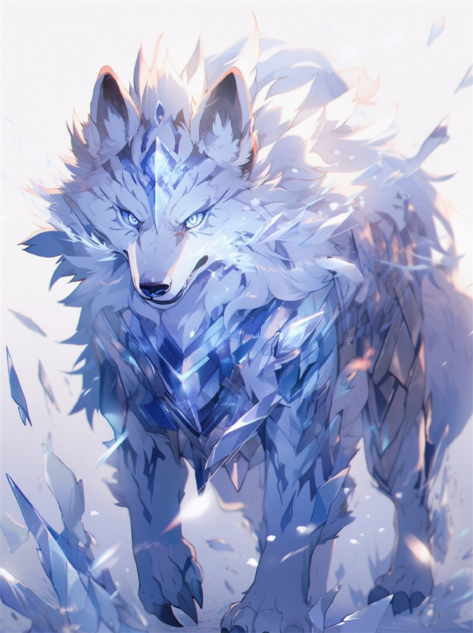 写作素材玄幻神兽霜蓝巨狼  背景简介:  霜蓝巨狼,这是一种深藏于冰原