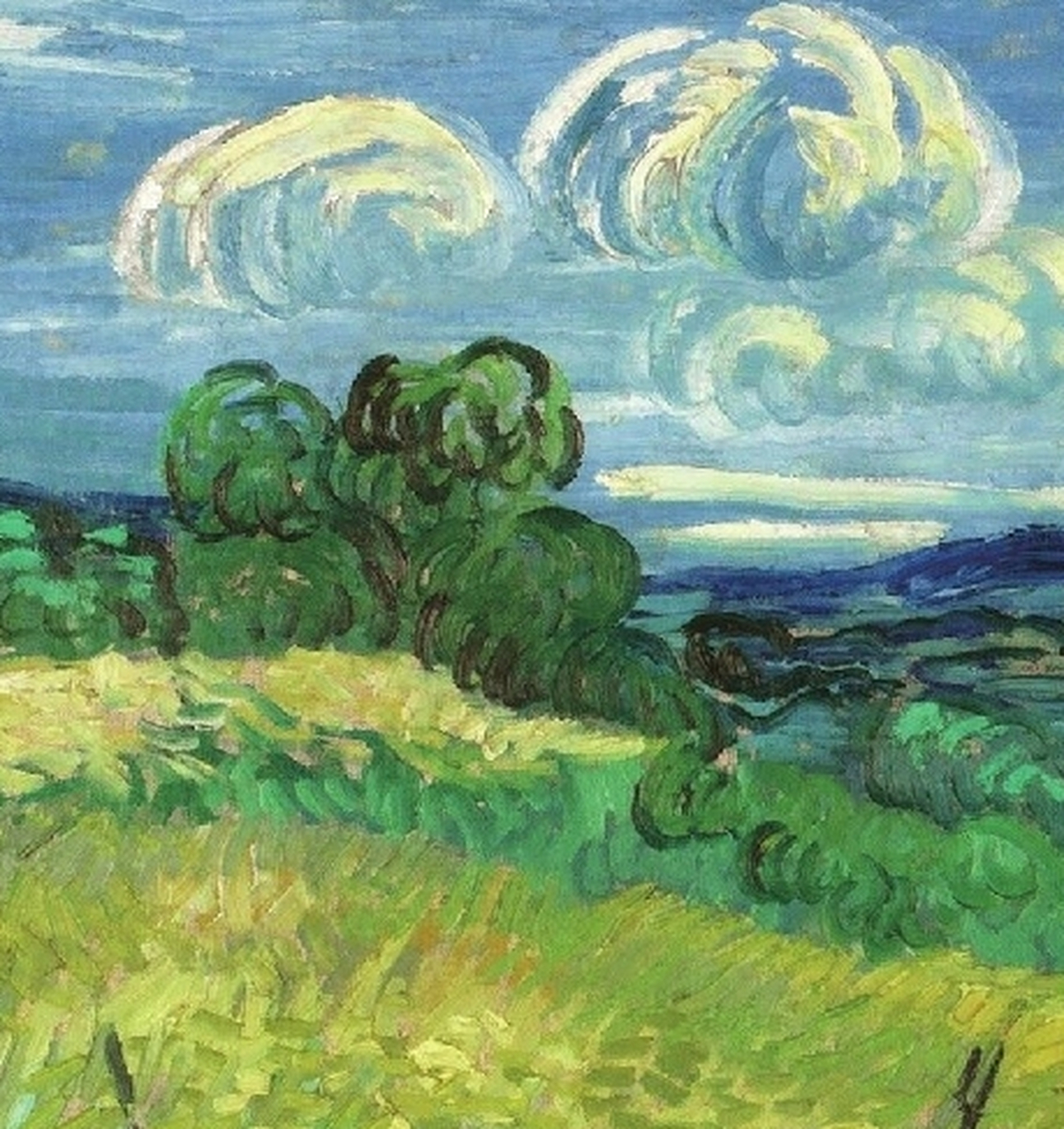 《绿色麦田》#印象派梵高#  green field 1889年 捷克国家美术馆 捷克