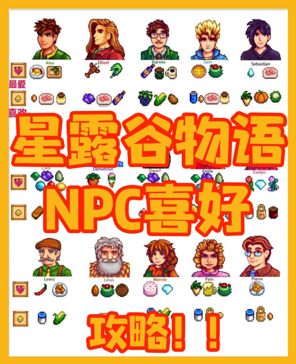 星露谷物语npc喜好大揭秘!  提升友谊秘籍:送礼是提升友谊的重要途径.
