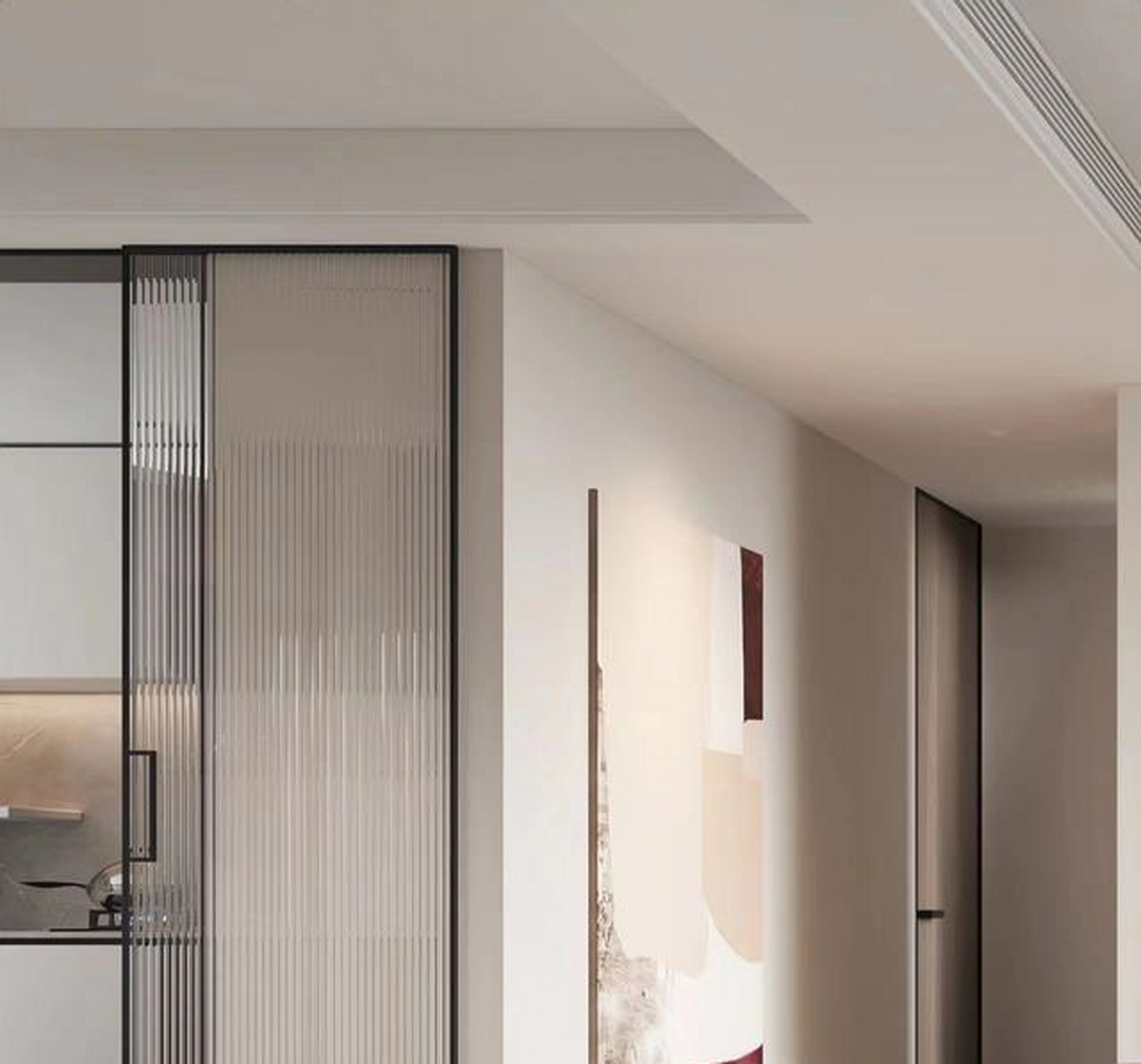 吊面设计造型简洁,大面积平顶或者双眼皮造型,局部结合石膏板造型.