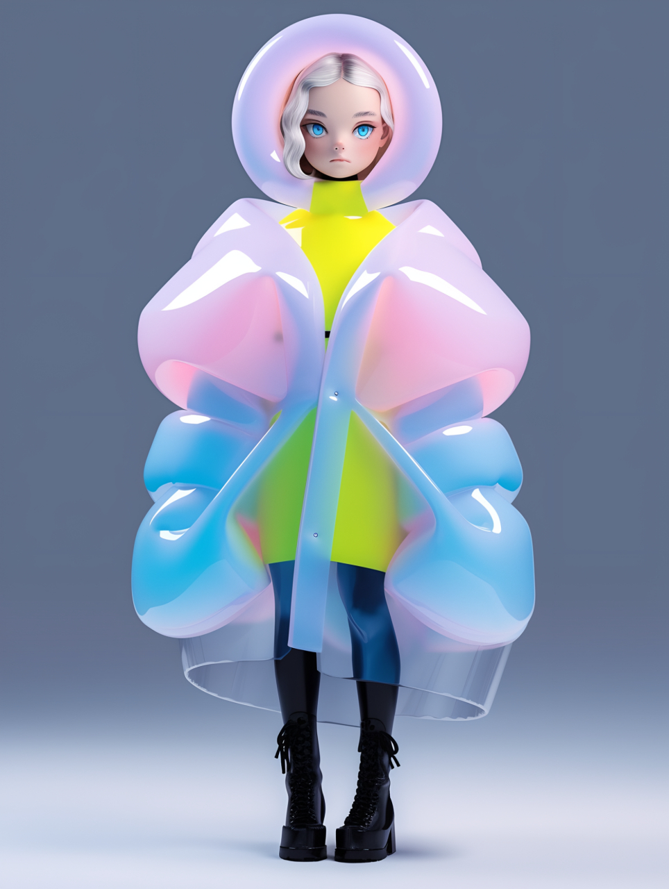 时尚穿着的ai卡通人物!这是气球衣服么?#卡通人物# #ai绘画# #百度仲