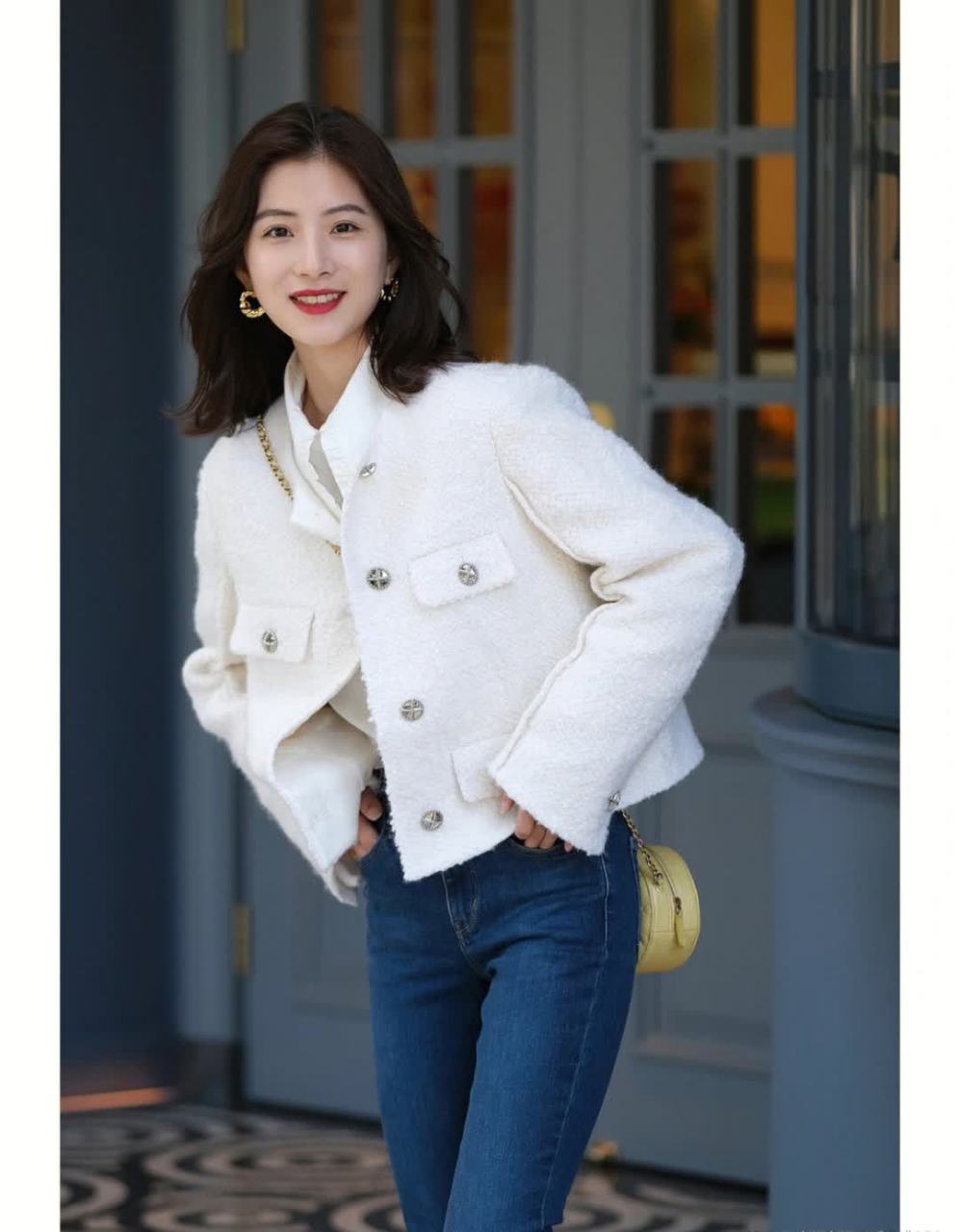 骑士般帅气的无领小香风外套|||小香风最迷人的地方在于   可以优雅