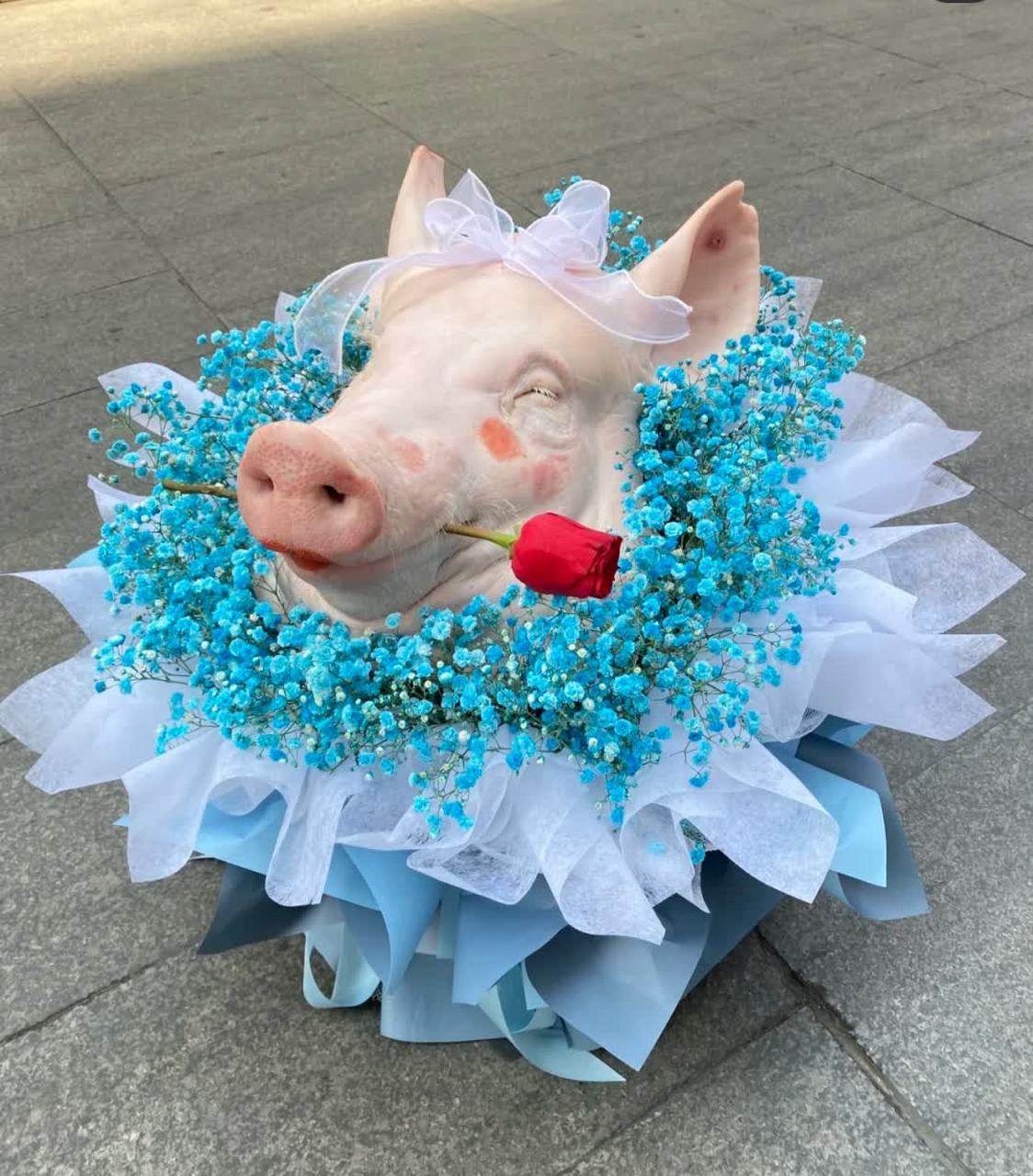 闺蜜喜欢吃猪头肉,今天又是她的生日,送她一朵猪头花吧!