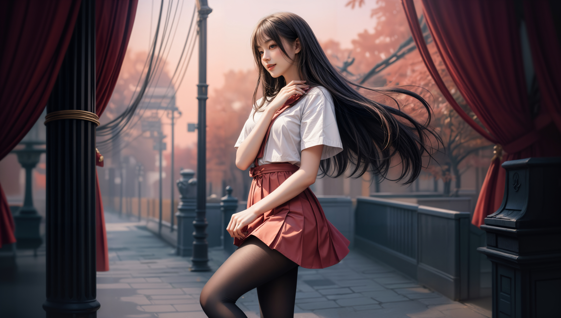 ai美女图片##ai美女写真# #ai美女壁纸# 每日ai美女秀	粉色水手服的