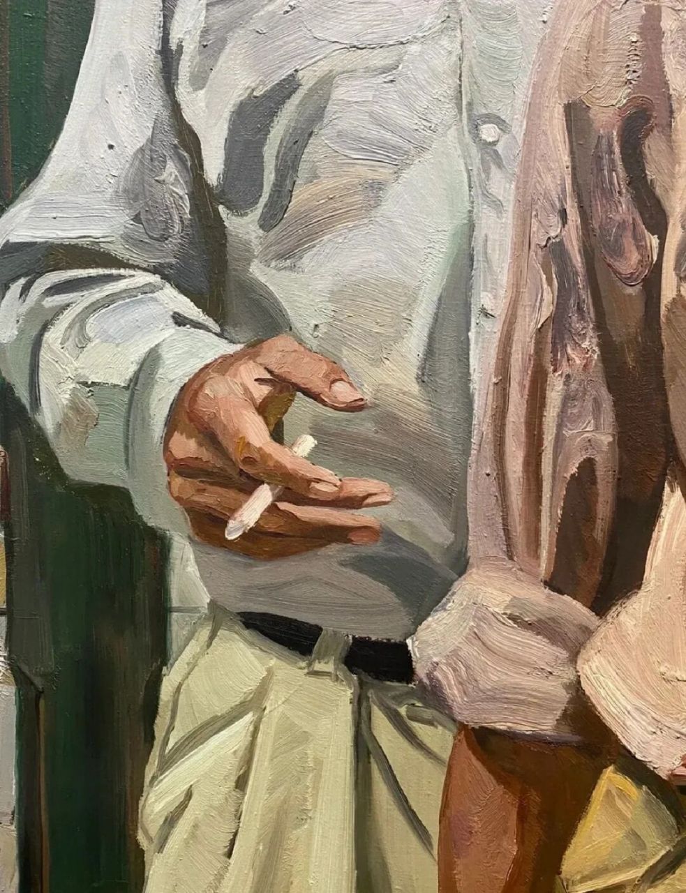 刘小东 油画作品《父与子》