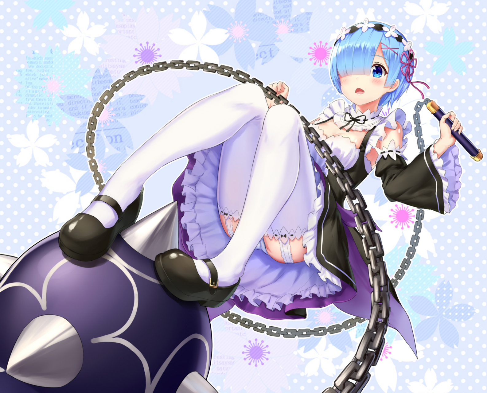 画师:クロクロ #雷姆# 流星锤看见没有,打人很疼的!