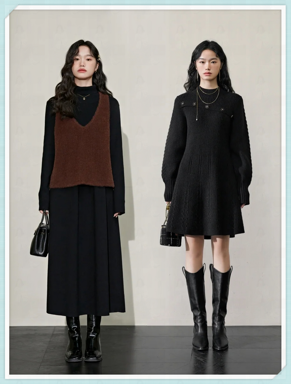 秋冬小黑裙穿搭显白又高级  秋冬小黑裙搭配恰到好处地显白又高级.