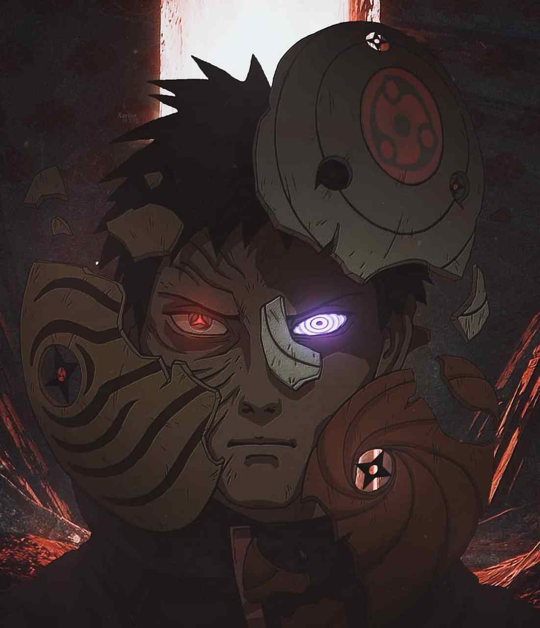 动漫# #二次元# #火影忍者# 带土的三个面具代表三个时期的他