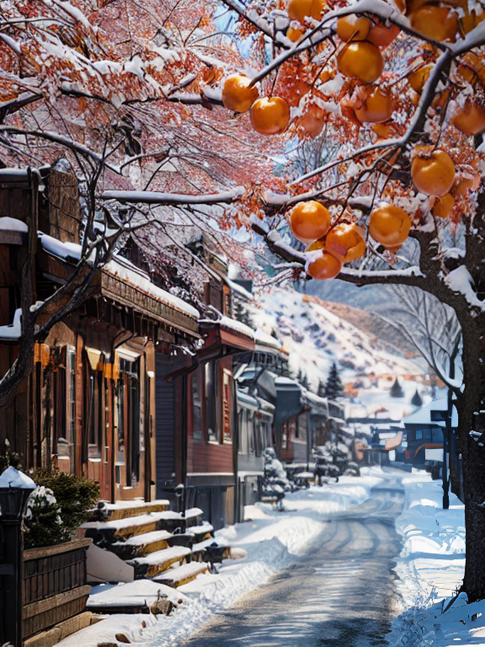 残雪风景图图片