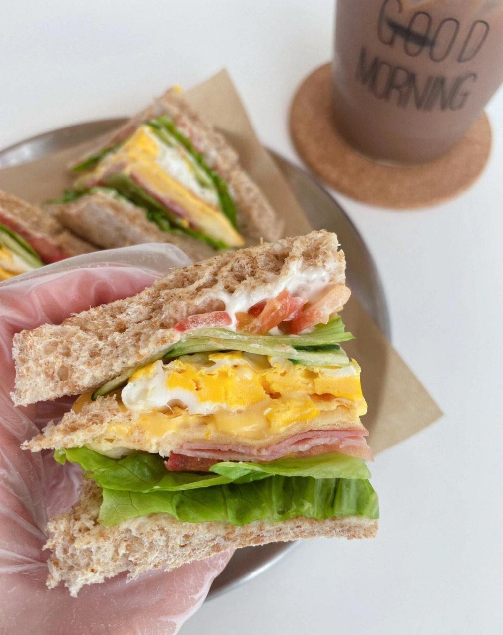 减脂餐全麦芝士火腿三明治简单快手零失败减脂期也可以随便吃的全麦