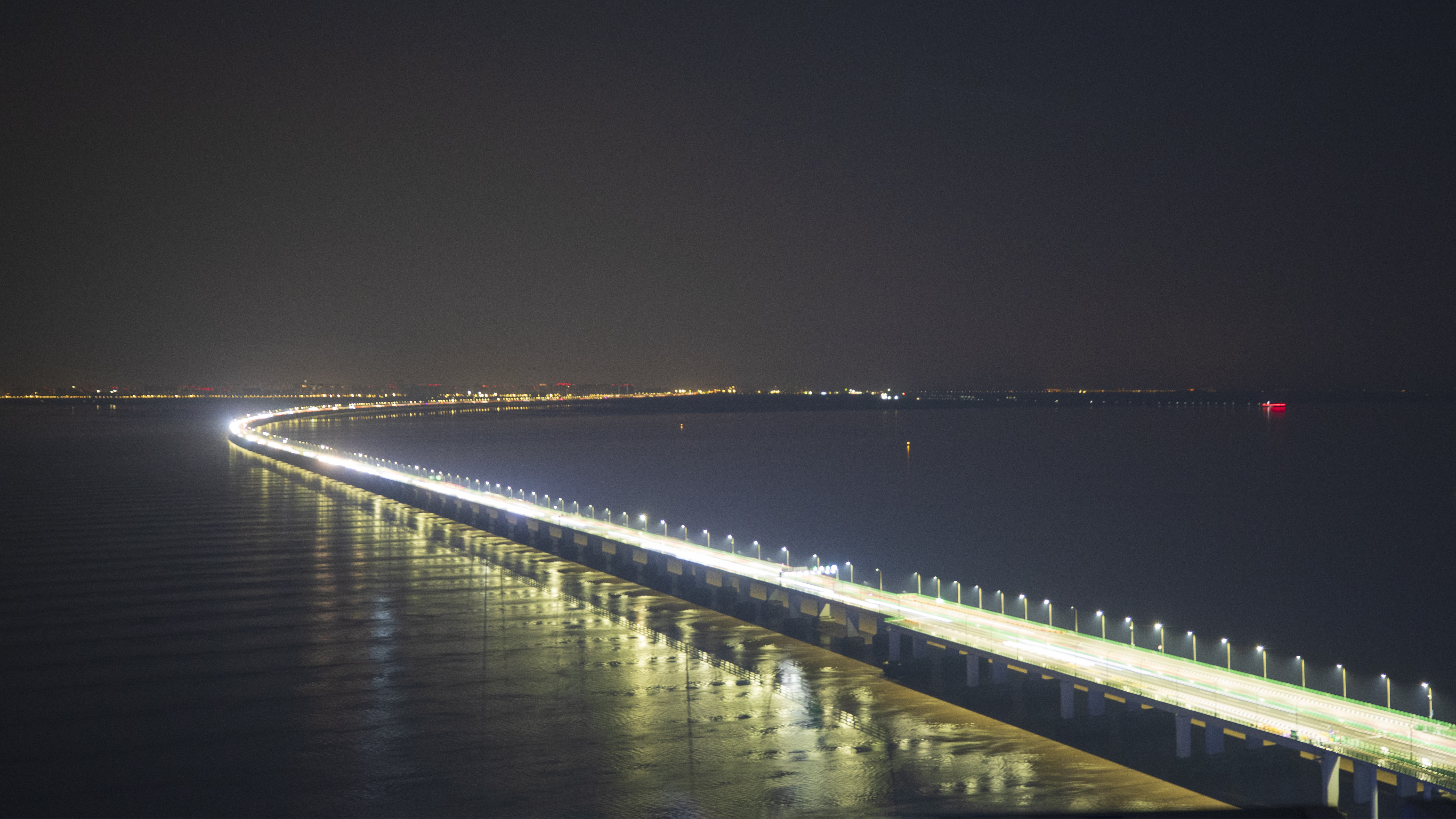 杭州湾大桥夜景图片