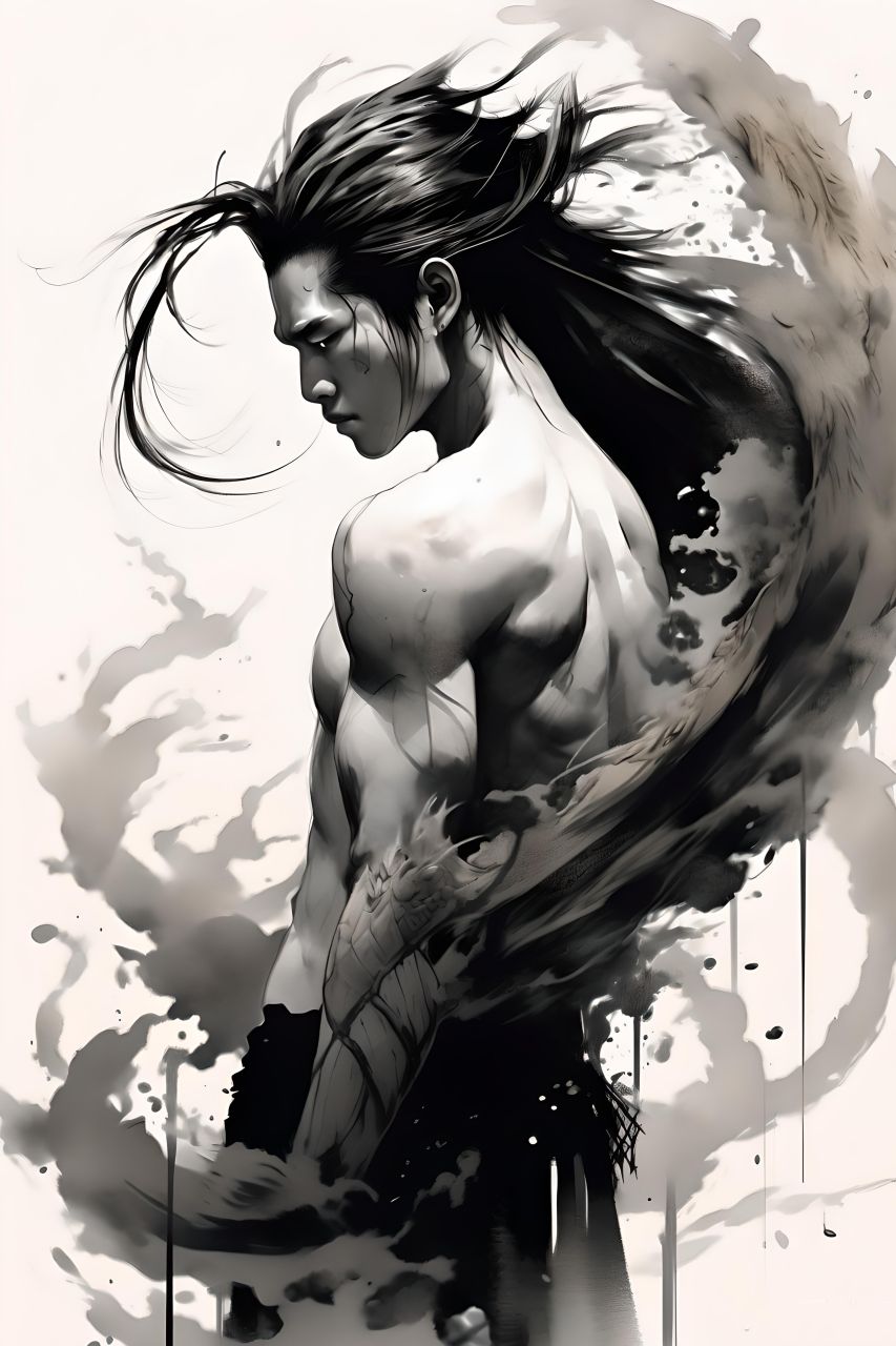 古风##古风插画##水墨画##古风动漫帅哥##当代水墨画##龙##图片