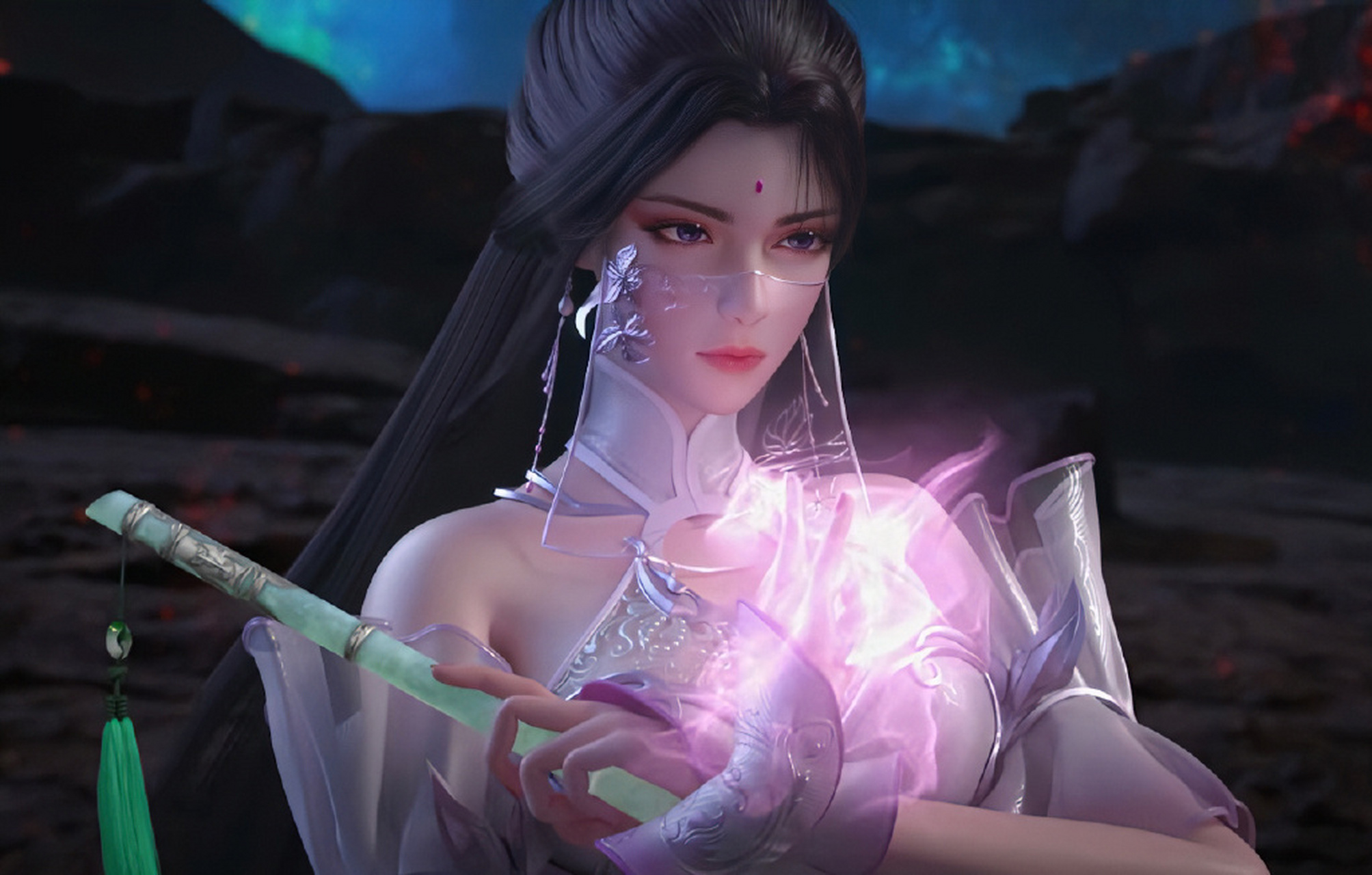 国漫# #动漫壁纸#  完美世界动画月婵/清漪:一轮明月照月婵,一颗毙哪