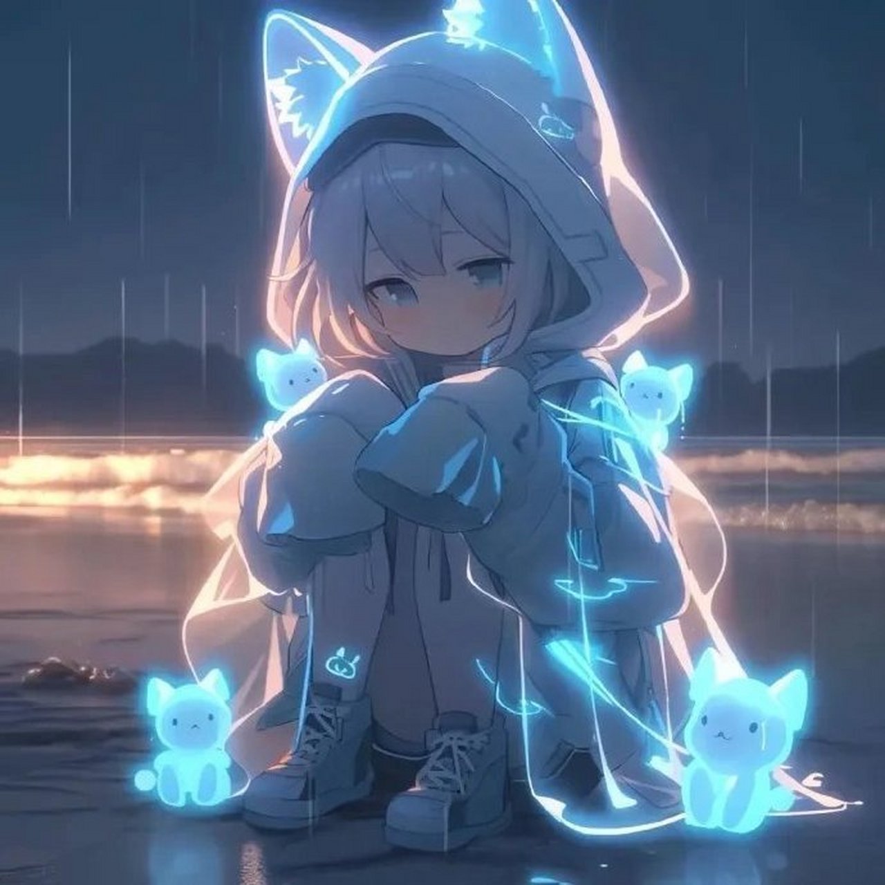 蓝色荧光女生头像 676767