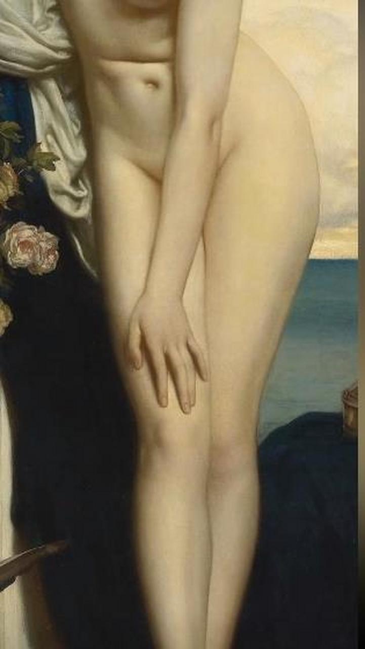 《沐浴的少女少女》虽然一丝不挂却流露出美到骨子里,细腻丝滑